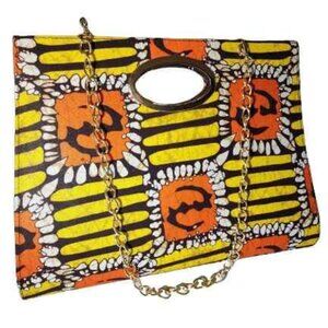 African Shoulder Purse/Handbag, Kentai Print